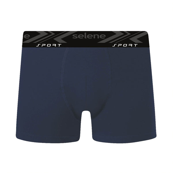 Cueca Boxer Selene Sport Algodão com Bojo Azul Marinho