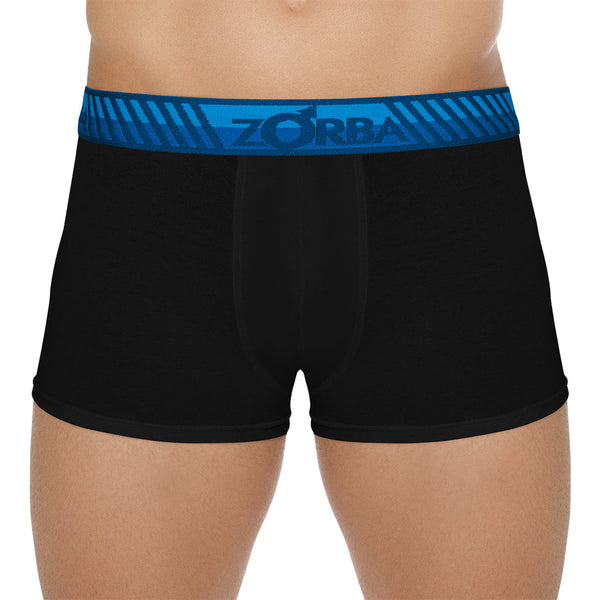 Cueca Boxer Zorba Cor Algodão Preta / Royal