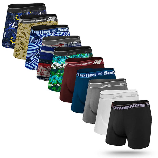 Kit 10 Cuecas Boxer Microfibra Somellos Sortidas