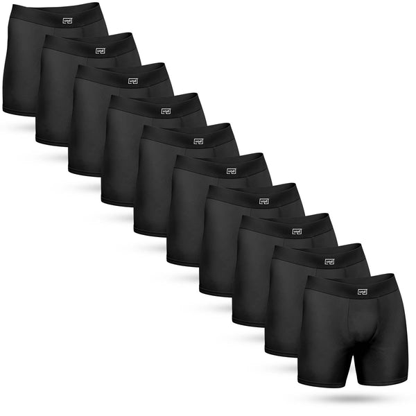 Kit 10 Cuecas Boxer Long Antimicrobiana UND Pretas