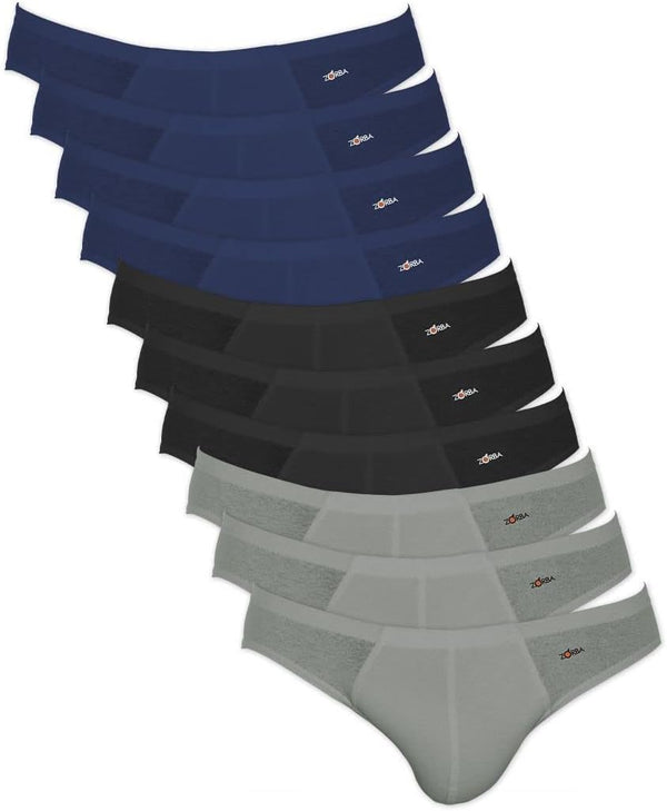Kit 10 Cuecas Zorba Slip Algodão 791 Marinho