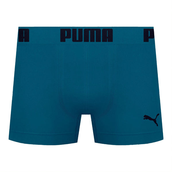 Cueca Boxer Puma Bold Poliamida Sem Costura Verde Petróleo