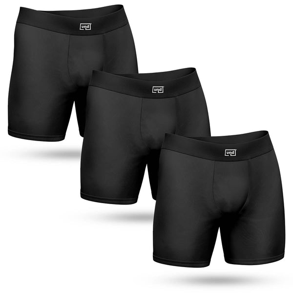 Kit 3 Cuecas Boxer Long Antimicrobiana UND Pretas