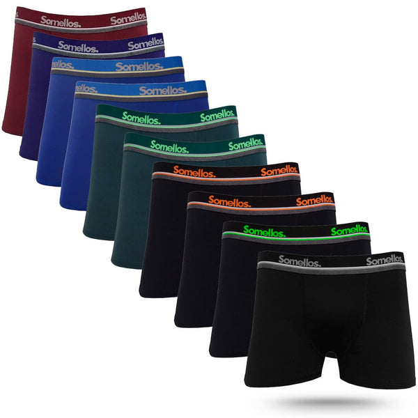 Kit 10 Cuecas Boxer Algodão Somellos Sortidas