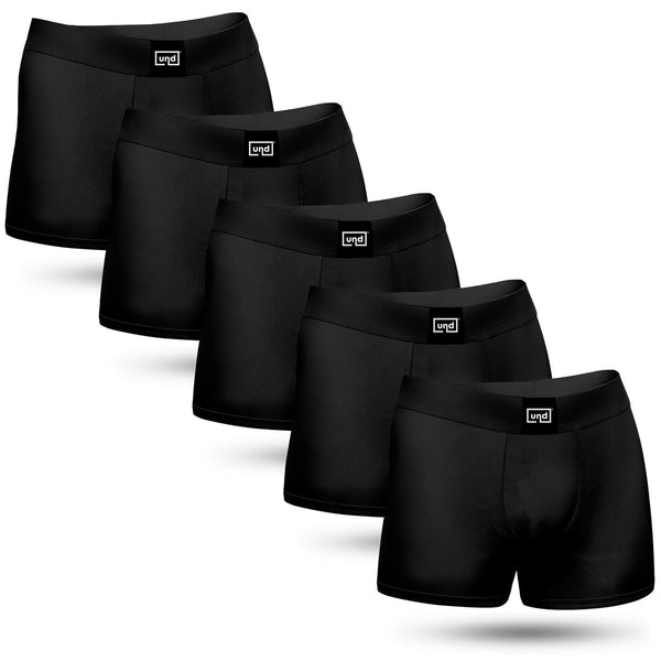 Kit 5 Cuecas Boxer Microfibra Classic UND Pretas