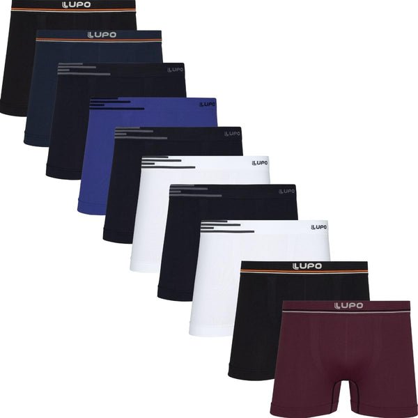 Kit 10 Cuecas Boxer Lupo Microfibra Sem Costura Box Masculina Adulto