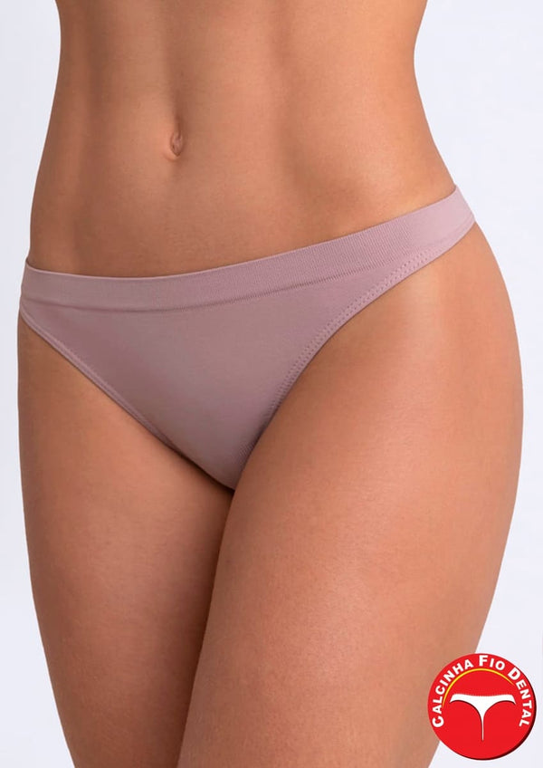 Calcinha Fio Dental Loba Microfibra Nude 40600
