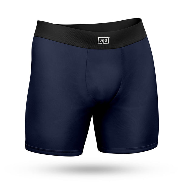 Cueca Boxer Long Antimicrobiana UND Azul Marinho